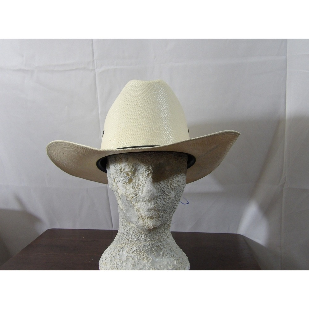 Roger Montana Straw Cowboy Hat Mens 7 1/8 Natural Excellent L. Cattleman USA